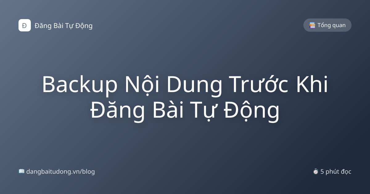 Backup Nội Dung Trước Khi Đăng Bài Tự Động