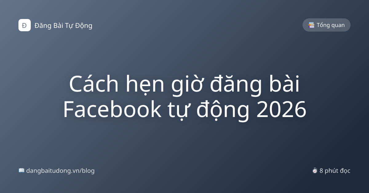 Cách hẹn giờ đăng bài Facebook tự động 2026