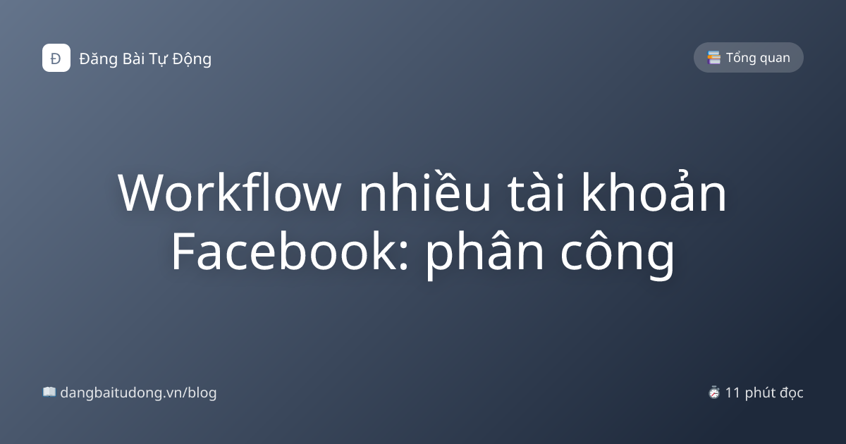 Workflow nhiều tài khoản Facebook: phân công
