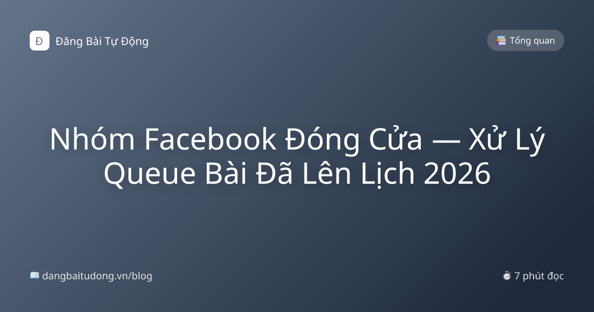 Nhóm Facebook Đóng Cửa — Xử Lý Queue Bài Đã Lên Lịch 2026