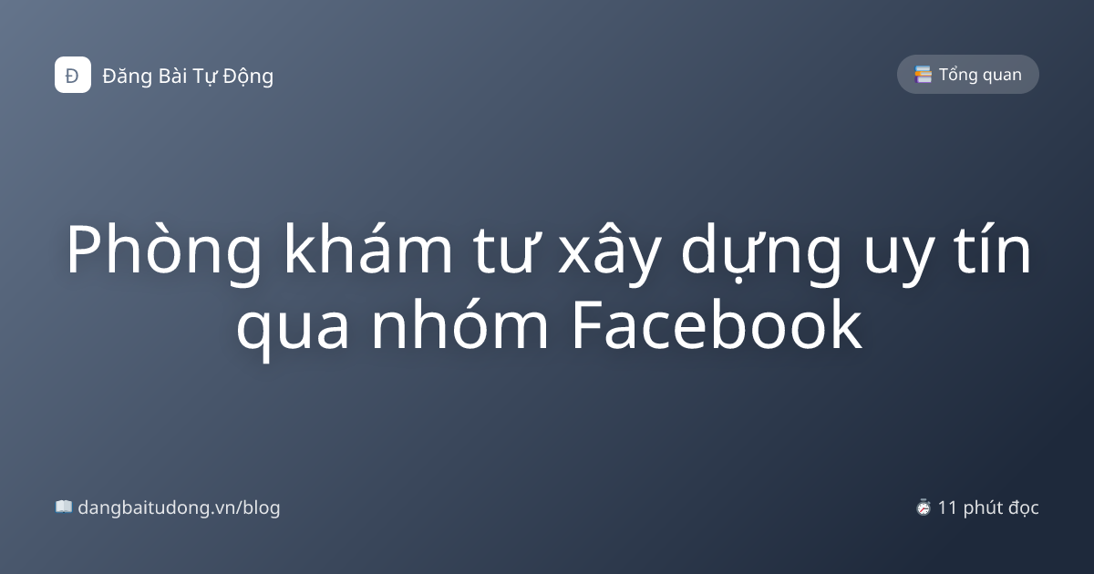 Phòng khám tư xây dựng uy tín qua nhóm Facebook